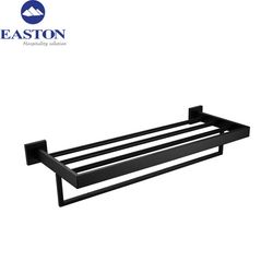 Hotel Matt Black Stainless Steel Towel Bar Shelves