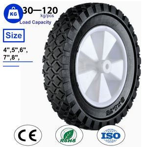 4 5 6 7 8 Inch Solid Rubber PP Replacement Tire Wheels for Toy Lawn Mower Golf Utility Folding Cart Wagon Spreader Tyre Dealers