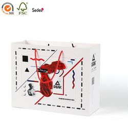 Fashion Custom Logo White Cardboard Packaging Shopping Bag