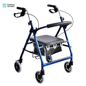 Mobility Walking Aid Manual Wheelchair Disabled Walker Folding Rollator for Elderly People