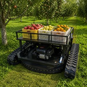 Remote Control Lawnmower Robots for Orchards and Farms Grass Cutter Tank Lawnmowers with Transport Platforms Self-Propelled Lawnmower Tractors