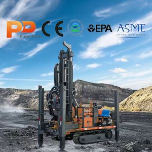 High-Efficiency Deep Hole Water Well Drilling Rig, 300m Depth, Crawler Mounted