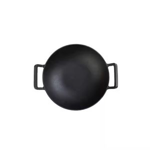 Pre-Seasoned Cast Iron Wok with Large Loop Handles