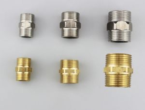 Stainless Steel 201 304 Brass Pipe Fittings Male Threads Hex Water Plumbing Pipe Extension Equal Nipple Joint
