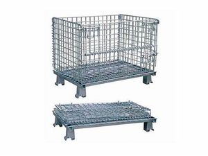 Warehouse Custom Stackable Folding Wire Mesh Containers for Grocery Store Wire Mesh Container Storage Cage Steel Wire Mesh