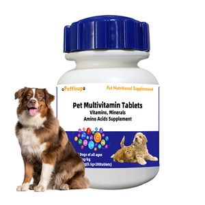 Pettisup Pet Supplement Pet Multivitamin Tablets Nutritional Supplement with Herbal Plants