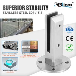304 Stainless Steel Glass Handrail Fittings Spigot Glass Clamps