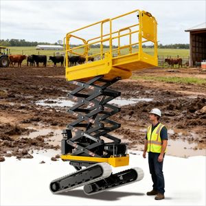 Zs1012c S1012-2 10m Rough Terrain Electric Mobile Track Scissor Lift Platform 4m-16m Remote Control Awp