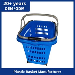 Customized Color Size Grocery Store Supermarket Retail Store Shopping Basket with 4 Wheels