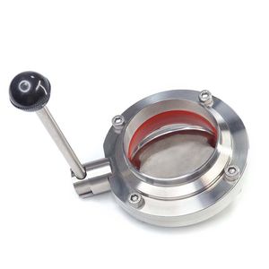 High Temperature 304 Stainless Steel Food-Grade Hygienic Manual Clamp Quick-Installation Butterfly Valve