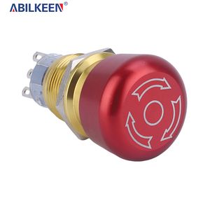 Metal Push Button Switch Latching Waterproof Mushroom Red Emergency Stop Switch
