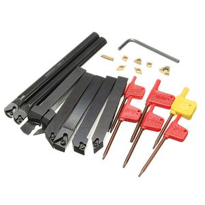 Holders and Inserts 7/10PCS 12mm 10mm 16mm Shank Lathe Turning Tool Holder Boring Bar Lathe Tools Cutter Metal Turning Rod