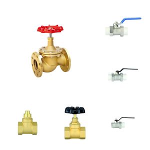 Brass Valves Assortment: Ball, Angle, Control, Gas, Gate, Solenoid Valves for Building Plumbing, HVAC & Light Industrial Systems