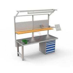 Detall Industrial Strength Workbench Workstation Work Table with Convenient Drawer