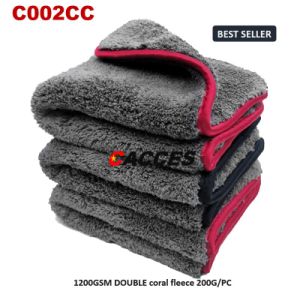 Cacces 3 Super Absorbent Microfibre Thick Plush Cloths 40 X 40 Cm, for Car Drying, Detailing, Polishing, Cleaning, Wash, Anthracite 2021 Car Cloth Best Seller