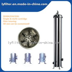 SUS304 10'' Stainless Steel Sanitary Cartridge Water Filter Housing with 3 Filter Elements for Oil Purification