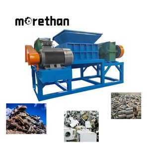 Double Motor Plastic Basket Bicycle Shredder Rubber Cowhide Power Generation Blade Shredder Clothes Shredding Equipment