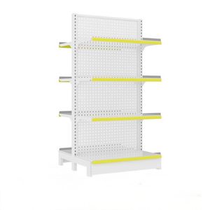 Custom Retail Shop Display Shelving Metal Gondola Racks for Snack Food Beverage and Gift Stores