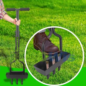 Manual Lawn Aerator with Spikes Garden Hand Tool