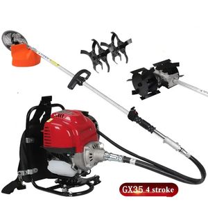 Gx35 Backpack Brush Cutter 4 Stroke 3 in 1 Multi Petrol Strimmer Grass Cutter Cultivator Grass Cutter