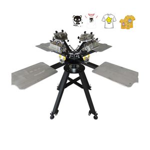 Hand Manual DIY T Shirt Bag Hold Pillow Fabric Clothes Double Rotary Silk Screen Printing Machine