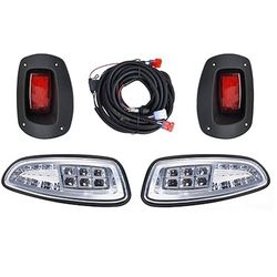 LED Head Tail Light Kit for Ezgo Rxv 2008-2015 Gas or Electric Golf Cart Models Replace 12V Front Rear Light Kit Assembly
