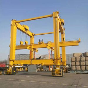 Rtg Container Port Gantry Crane Cost Double Beam Traveling with Trolley