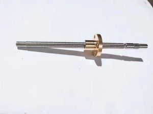 One Start Trapezoidal Thread Rod Lead Screw Tr16*4 Tr18*4 Leadscrew with Brass Flange Nut