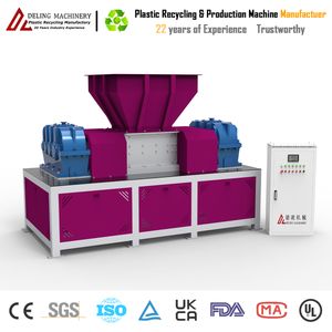 Industrial Dl-1000 Double Shaft Shredder for Shredding Crushing Plastic Bucket Tray Rubber Tire Tyre Scrap Steel Plate Iron Bucket Wire Cable Recycling Machine