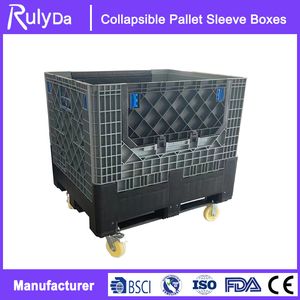 Wholesale Euro Plastic 1200X1000 Apple Fruit Fold Plastic Collapsible Box Pallet Large Container with Lid