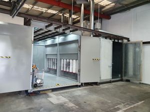 5meter Large Manual Powder Coating Line with Manual Ovehead Track System for Heavy Metal Painting