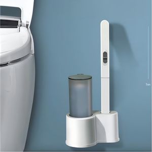 Long Handle Disposable Wc Brush Set with PP ABS Holder for Sanitary Bathroom Use