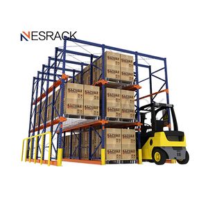 Nesrack CE/ISO Manufacture Factory Powder Coated Metal Heavy Duty Drive-in Rack for Building Materials Industry Large-Sized Goods Storage