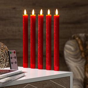 Wholesale Remote Control Pack 5 Paraffin Wax Flameless Long Stick LED Candle