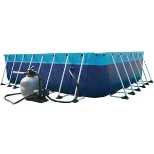 PVC Inflatable Water Park Game Equipment Rectangle Metal Frame Outdoor Swimming Pool