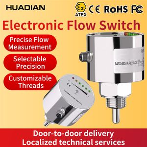 Sprinkler Flow Switch Thermal Flow Switch Explosion Proof Flow Switch Compressed Air Flow Switch 28mm Flow Sensor for Liquid Water Air Gas Oil Controller