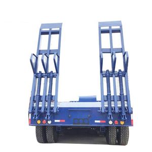 3 Ton Mini Excavator Transport Low Bed Truck Car Semi Trailer with Ladder 20ton 2 Axle 8 Tire 30t Lowbed Semi-Trailer