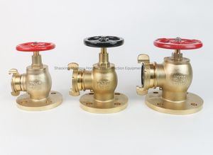 Brass Material Right Angle Type Fire Hydrant Landing Valve Pn16 Flanged Inlet