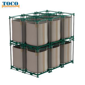 Workshop Steel Building Materials Stacked Bar Big Bag Rack with Mesh Wall