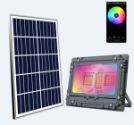 100W Solar RGB LED Flood Light Slim Portable with Aluminum Body for Garden Use