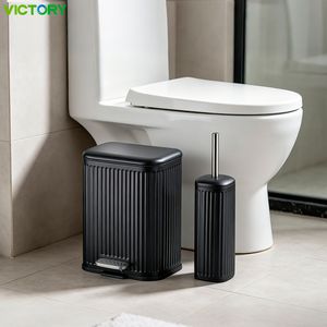 5L Stainless Steel Foot Pedal Bin Bathroom Toilet Brush Trash Bin