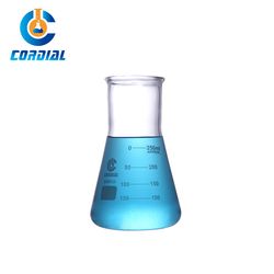Cordial Lab 250ml Wide Mouth Borosilicate 3.3 Glass Conical/Erlenmeyer Flask for Laboratory Use