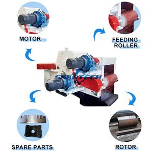 Electric Wood Chipper, 3700 Kg for Reliable Wood Chipping Efficiency