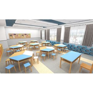 Premium Natural Wood Grain Maker Practical Training Table Maker Classroom Integrated Furnishing
