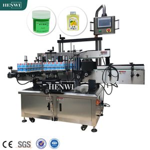 Henwi Full Automatic Double Side Shampoo Perfume Dropper Round Jar Bottle Tin Can Labeler Self Adhesive Labeling Machines