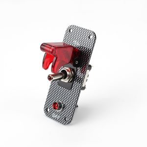 12VDC Auto Illuminated Toggle Switch Panel on-off Latching with Guard Cover and LED Indicator for Car