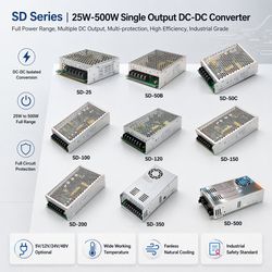 25W to 500W DC DC Converter 12V 24V 48V Step Down Switching Power Supply for LED CCTV Industrial