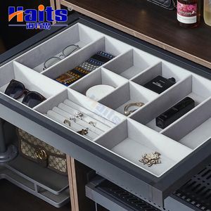 Wardrobe Systems Pull out Jewelry Tray PU Leather Tray Storage Box