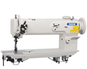 Long Arm Double Needle Compound Feed Walking Foot Heavy Duty Lockstitch Sewing Machine