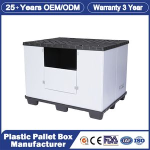 1200*1000*810mm/800*600*760mm/1150*985 Customized PP Easy-Folding Acid and Alkali Resistant Plastic Collapsible Pallet Box Container with Free Logo Printing